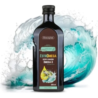 Skoczylas Estromega Rybie kwasy Omega-3 DHA + EPA 250ml cena 98,00zł
