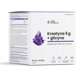 Aura Herbals Kreatyna monohydrat 5g z glicyną 30saszetek cena 34,90zł