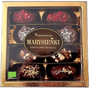 Daktyle Medjool oblane ciemna czekoladą z nadzieniem i posypką BIO 210 g OrganicHouse cena 108,05zł