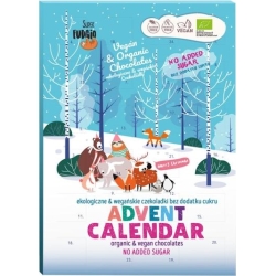Kalendarz adwentowy czekoladki  wegańskie i bezglutenowe BIO 100 g MeGusto cena 32,65zł