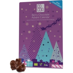 Kalendarz adwentowy z czekolady jagodowej z witaminą C z aceroli bez dodatku cukru BIO 180 g Cocoa cena 58,49zł
