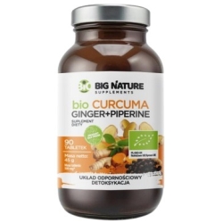 Big Nature Curcuma Ginger + Piperine 90tabletek cena 22,50zł