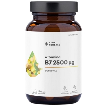 Aura Herbals Witamina B7 2500µg 120kapsułek cena 30,90zł