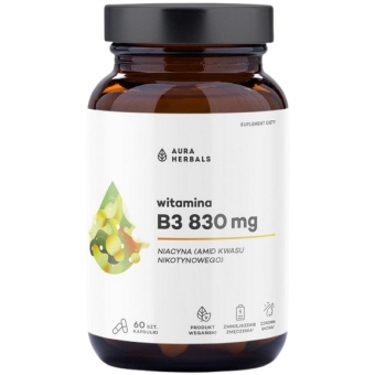 Aura Herbals Witamina B3 830mg 60kapsułek cena 25,90zł