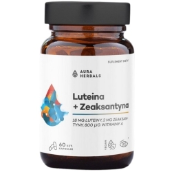 Aura Herbals Luteina + Zeaksantyna 60kapsułek cena 30,90zł