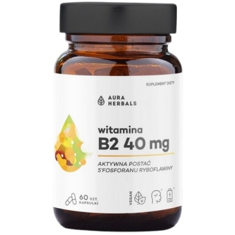 Aura Herbals Witamina B2 40mg 60kapsułek cena 23,90zł