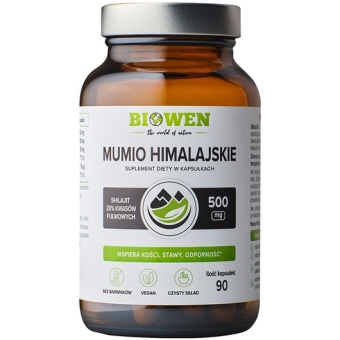 Biowen Mumio himalajskie Shilajit 586mg 90kapsułek cena 54,99zł