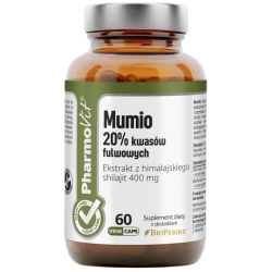 Pharmovit Clean Label Mumio 20% kwasów fulwowych 60kapsułek cena 37,79zł