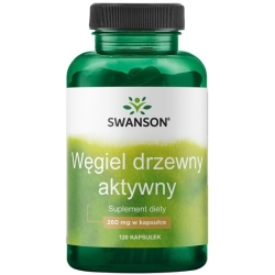 SWANSON Węgiel drzewny aktywny 260mg 120kapsułek cena 32,90zł
