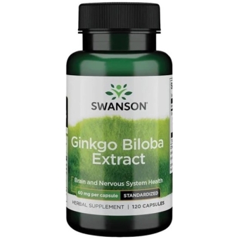 SWANSON Ginkgo Biloba ekstrakt GinkgoSelect 60mg 120kapsułek cena 65,90zł