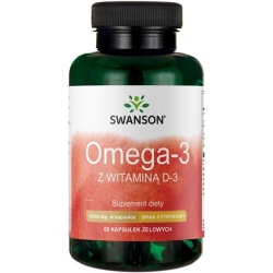SWANSON Omega-3 + Witamina D3 60kapsułek cena 39,90zł