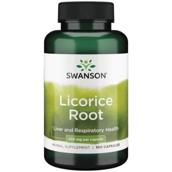 SWANSON Licorice (Lukrecja) 450mg 100kapsułek cena 28,50zł
