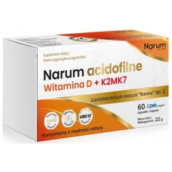 Narum Acidofilna Witamina D3 + K2Mk7 (4 000 IU wit. D) 60kapsułek cena 83,85zł