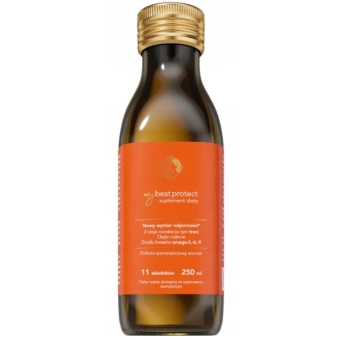 MyBestPharm MyBestProtect olej EPA DHA odporność smak pomarańczowy płyn 250ml cena 174,00zł