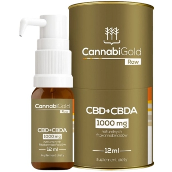 CannabiGold Olej konopny RAW CBD+CBDA 1000mg 12ml cena 149,50zł