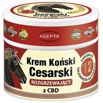 Krem Koński Cesarski rozgrzewający z CBD 150ml Asepta cena 103,90zł