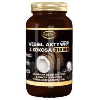Węgiel aktywny z kokosa 120kapułek Asepta cena 35,00zł