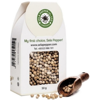Pieprz biały ziarnisty z Kambodży Sela Pepper 50g cena 15,00zł