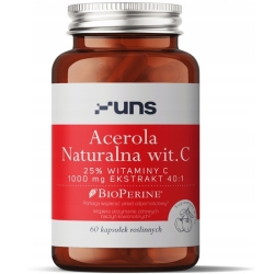 UNS Acerola naturalna witamina C + Bioperine 60kapsułek cena 49,00zł