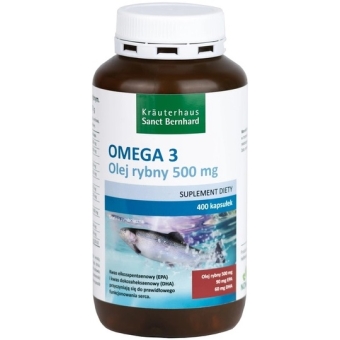 Sanct Bernhard Olej rybny Omega 3 500mg 400kapsułek cena 61,45zł