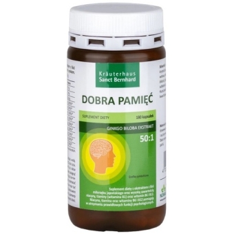 Sanct Bernhard Dobra pamięć - ekstrakt z Ginkgo Biloba 180kapsułek cena 54,90zł