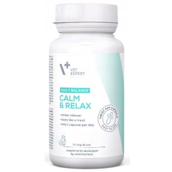 VetExpert Calm&Relax na objawy stresu dla psów i kotów 30kapsułek cena 31,90zł