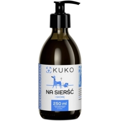 Kuko by Yango Karma uzupełniająca na sierść i skóre dla kotów i psów 250ml data ważności: 2026.05 cena 35,90zł