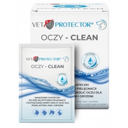 Vet Protector Oczy Clean chusteczki do oczyszczania oczu psa i kota 20saszetek cena 21,90zł