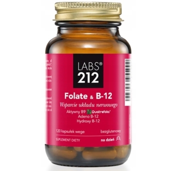 LABS212 Folate & B-12 (witaminy B9 5-mthf i B12) 120kapsułek cena 97,90zł