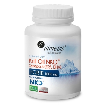 Aliness Krill Oil NKO Omega 3 z Astaksantyną 1000mg forte 60kapsułek cena 99,90zł