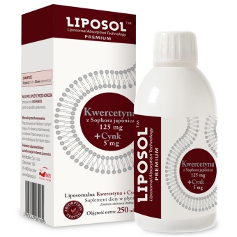 Liposol Liposomalna Kwercetyna 125 mg + Cynk 5mg płyn 250ml cena 79,90zł