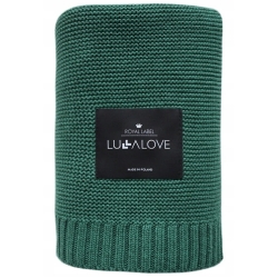 LullaLove Bambusowy koc butelkowa zieleń 80x100cm 1sztuka cena 138,90zł