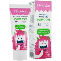 Nordics Pasta do zębów dla dzieci (od 2 do 6 roku życia) Guma balonowa 50ml cena 12,05zł