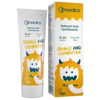 Nordics Pasta do zębów dla dzieci (od 0 do 4 roku życia) Pomarańcz i klementyna 50ml cena 11,28zł