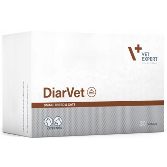 VetExpert Diarvet Small Breed&Cats preparat na biegunke dla psów i kotów 30kapsułek cena 64,99zł