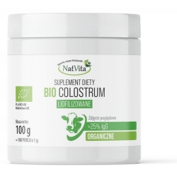 Natvita Colostrum BIO siara bydlęca 25% IgG w proszku 100g cena 134,90zł