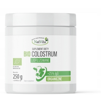 Natvita Colostrum BIO siara bydlęca 25% IgG w proszku 250g cena 279,00zł