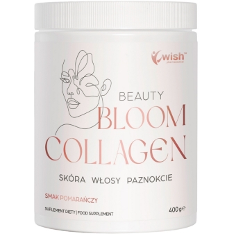 Kolagen Beauty smak pomarańczowy skóra włosy paznokcie biotyna proszek 400g Wish Pharmaceutical cena 108,90zł