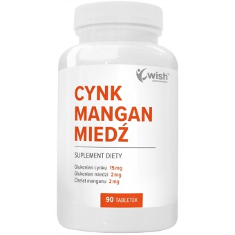 Cynk Mangan Miedź 90tabletek Wish Pharmaceutical cena 24,90zł