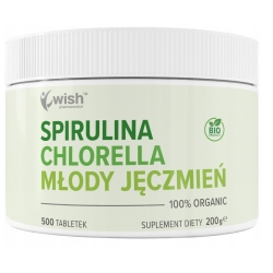 Chlorella i spirulina proszek 500tabletek Wish Pharmaceutical cena 59,00zł