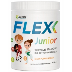 Flex Junior kolagen witaminy wsparcie stawów i kości dla dzieci proszek 400g  Wish Pharmaceutical cena 98,90zł