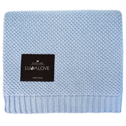 LullaLove Bambusowy koc splot makaronik niebieski baby blue 80x100cm 1sztuka cena 149,00zł