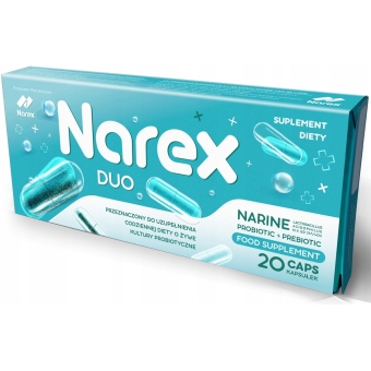 Narex Duo 180 mg probiotyk 20kapsułek cena 28,90zł
