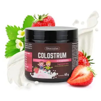 Skoczylas Colostrum z truskawką proszek 60g cena 60,90zł