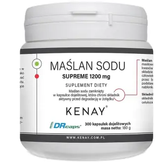 Kenay Maślan sodu Supreme 1200mg 300kapsułek dojelitowych cena 209,90zł