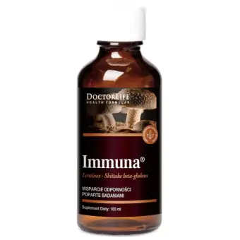 Doctor Life Immuna Lentinex Shiitake grzyby odporność płyn 100ml data: 31.10.2026r. cena 99,00zł