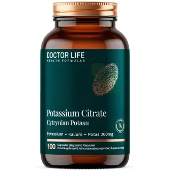 Doctor Life Cytrynian Potasu potassium citrate 360mg 100 kapsułek cena 44,90zł
