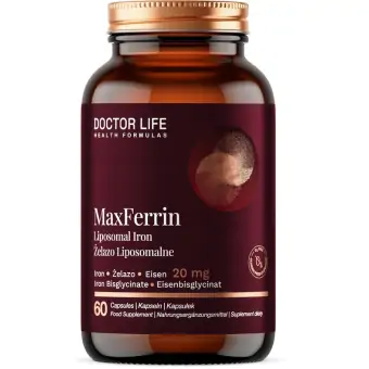 Doctor Life MaxFerrin 20mg żelazo liposomalne 60kapsułek cena 46,90zł