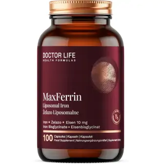 Doctor Life MaxFerrin 10mg żelazo liposomalne 100kapsułek cena 46,90zł