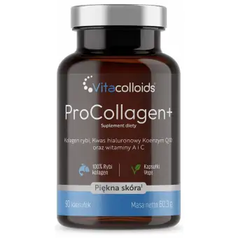 ProCollagen+ kolagen rybi Q10 kwas HA witamina C+ A - 90kapsułek Vitacolloids cena 39,00zł